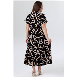 Платье штапель  6122/03/Черный, кофейный