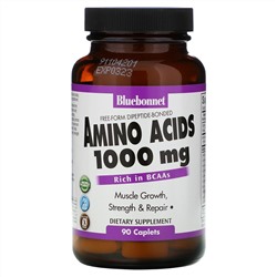 Bluebonnet Nutrition, Аминокислоты, 1000 мг, 90 капсуловидных таблеток