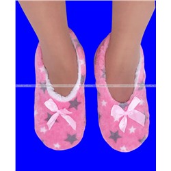 6 ПАР - Носки-тапочки внутри с мехом "Звездочки" женские