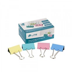 Зажим для бумаг 41 мм пастельные тона ассорти Z41L-12C LITE