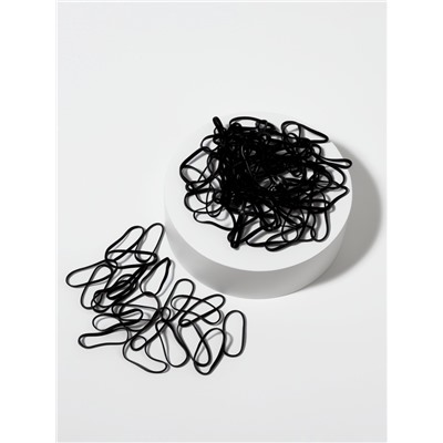 Силиконовые резинки для волос, набор - 680 (± 30) шт., d=2 см, 50 г, чёрная