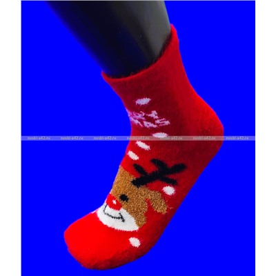 5 ПАР - AMIGOBS носки женские НОРКА "НОВОГОДНИЕ  ПУШИСТИКИ"