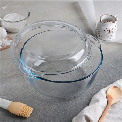 Форма для запекания Paşabahçe Borcam, 3 л, с крышкой, жаропрочное стекло, прозрачная