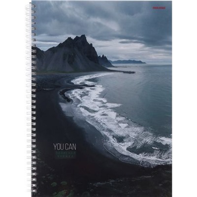 Записная книжка А4  80л на спирали клетка "СКАЛИСТОЕ ПОБЕРЕЖЬЕ" 80-1727 Проф-Пресс