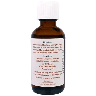 Tea Tree Therapy, Масло чайного дерева, 2 жидких унции (60 мл)