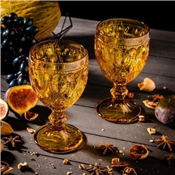 Набор бокалов для вина стеклянный Magistro «Варьете», 320 мл, 8.5×16 см, 6 шт., цвет жёлтый