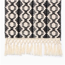 Дорожка на стол Этель 30×180 см, 50% хлопок 50% п/э, бежевая/чёрная