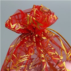 Мешочек подарочный органза «Новогодние игрушки», 16×24 см ± 1.5 см