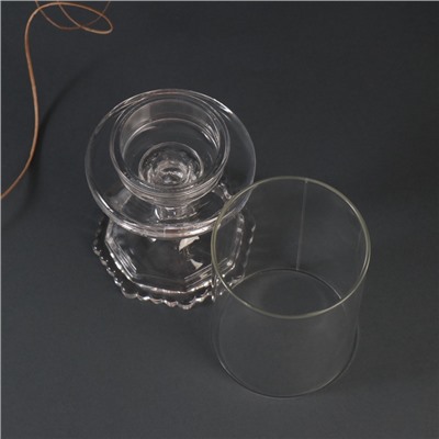 Стеклянный подсвечник на 1 свечу «Бокал на ножке», прозрачный, 18×8.5×5 см