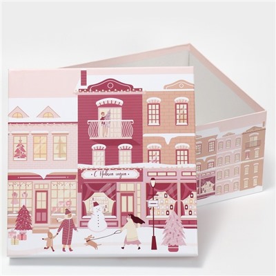 Набор новогодних подарочных коробок 10 в 1 Happy New year, 10×10×6 ‒ 28×28×15 см, Новый год