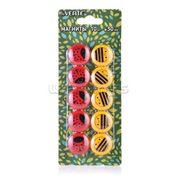 Магнит для доски офисной "Funny bugs" Ø 30 мм, 10 шт, в картонном блистере