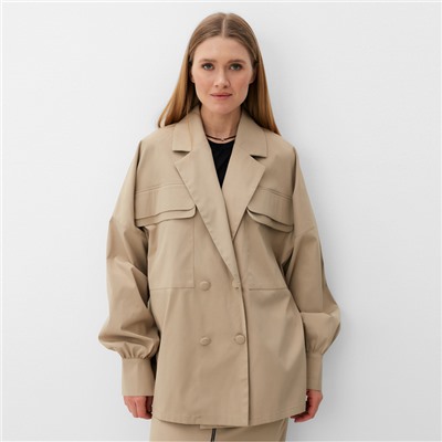 Пиджак женский MINAKU: Safari, бежевый, размер 48