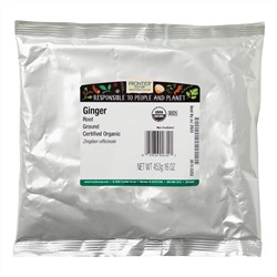 Frontier Natural Products, Органический молотый корень имбиря, 453 г (16 унций)