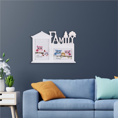 Фоторамка коллаж Семья 32х24 см 2 фото / 072 /уп 60/