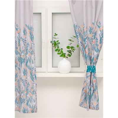 Шторы для кухни с подхватами «Этель» Meow, 145×180 см, комплект - 2 шт.