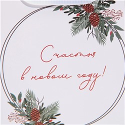 Пакет подарочный новогодний ламинированный квадратный «Зима», 14×14×9 см