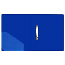 Папка пластиковая 2 кольца 40мм ММ-30598 "Стандарт" синяя 700мкм Стамм