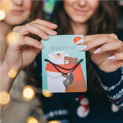 Кулоны «Неразлучники» love forever, цвет серебро, 40 см