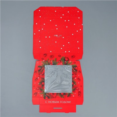 Коробка складная «С Новым годом», 20×20×4 см