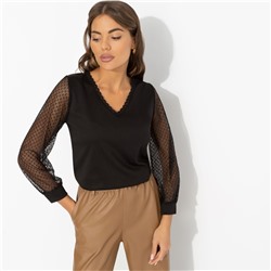 Блуза комбинированная, Попала в сказку (black)