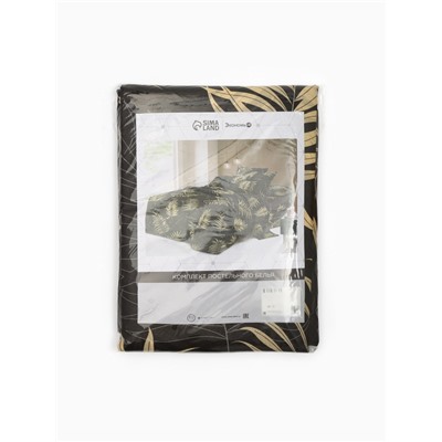 Постельное бельё 1.5-спальное «Экономь и Я», микрофибра 60 г/м², чёрное, золотое