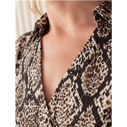 Платье на запАх из вискозы с принтом