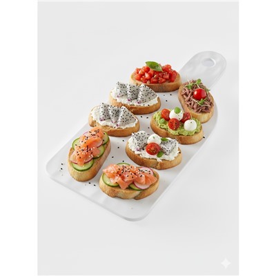 Доска разделочная «Белый Восток», 34.5×16.7×1.7 см, меламин, сервировочная, белая