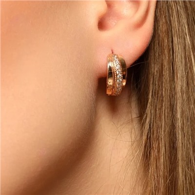 Серьги дорожка ювелирная бижутерия коллекция "Дубай", покрытие позолота, вставка: фианиты, цвет: прозрачный, арт.313.364