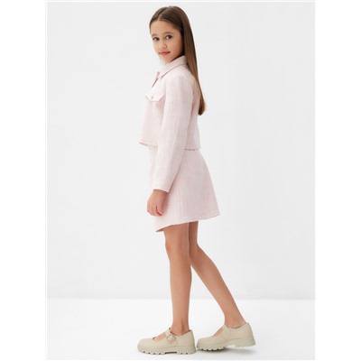 Комплект для девочки (жакет и юбка) MINAKU: PartyDress, розовый, рост 128 см