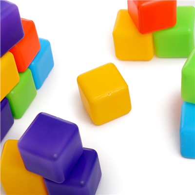 Кубики детские, пластиковые, цветные, 20 штук, 4 × 4 см
