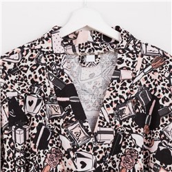 Халат женский удлинённый Этель «Леопард», размер 50-52, вафля 200 г/м², хлопок