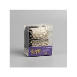 Гирлянда «Мишура» 10 м роса, IP20, серебристая нить, 200 LED, свечение мульти, 12 В