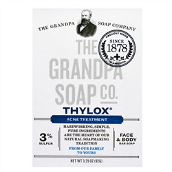 Grandpa's, Брусковое мыло для лица и тела, Thylox, борьба с акне, 92 г