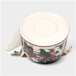 Чайник керамический заварочный с металлическим ситом «Беседа», 600 мл