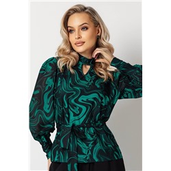 Блузка женская  7010/15/Бирюзовый, черный