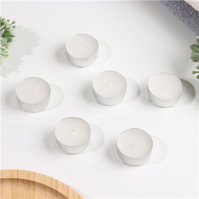 Набор свечей ароматических чайных «Кокос», 3.8×1.6 см, 3.5 ч, 12 г, 20 шт. в термоусадке