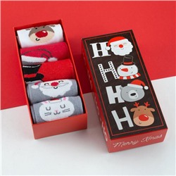 Носки женские новогодние KAFTAN Merry Xmas размер 36-40 (23-25 см), набор 5 пар