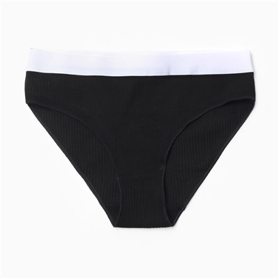 Трусы женские слипы MINAKU в рубчик, размер 40-42, чёрные