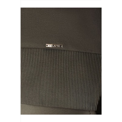 Свободный свитшот с принтом и разрезами из эластичного футера двухнитки без начеса VILATTE, 1228149