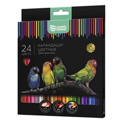 Карандаши 24цв "Дикая планета" КЦ24-ДП трехгранные повышенной мягкости SchoolФормат