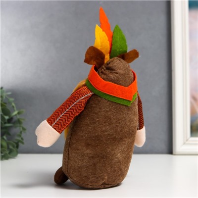 Кукла интерьерная текстильная «Гном-индеец», 25×7×9 см