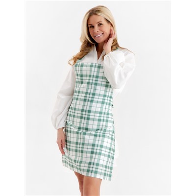 Фартук «Этель» Eucalyptus (клетка) 60×70 см, 100% хлопок, саржа 190 г/м²