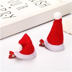 Заколка для волос Новогодняя "Красный колпак"