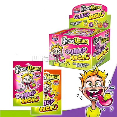 Жевательные конфеты "Кисломания Супер Кисло" 13г*30шт