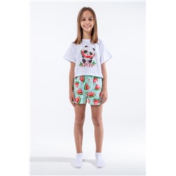 Пижама для девочки Арбуз арт.ПД-019-037 (Белый/бирюза)