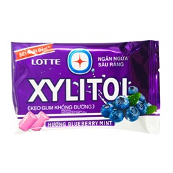 Жевательная резинка Голубика и Мята Xylitol Blueberry Mint Thai Lotte, Таиланд/Вьетнам, 11,6 г Акция