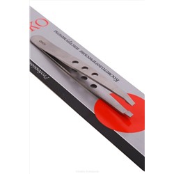 YOKO Пинцет косметический для коррекции бровей скошенный / Professional SP 011, серебристый матовый, 9,5 см KRISTALLER, 1106313