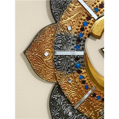 Панно резное «ОМ», 40×40×0.6 см, золотое основание