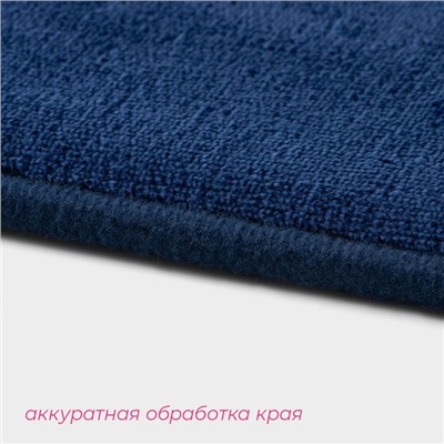 Коврики для ванной и туалета Доляна «Тропики», 2 шт., 40×50, 50×80 см, синие