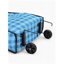 Сумка хозяйственная складная на липучке, 2 колеса, наружный карман, 32×13×52 см, голубая